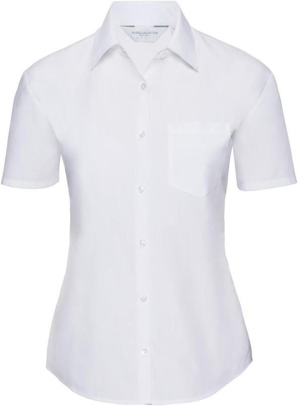 Russell Collection R935F - Elegant Ladies Short Sleeve Poplin Shirt
