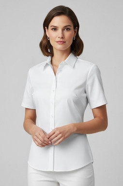 Russell Collection R957F - Luxurious Non-Iron Ladies Short Sleeve Twill Shirt