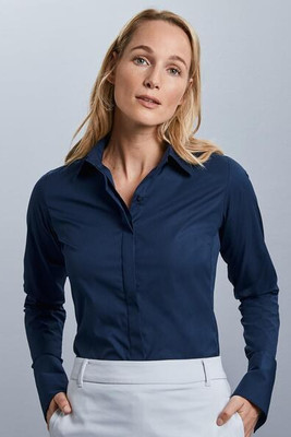 Russell Collection R960F - Elegant Stretch Cotton Business Shirt for Ladies