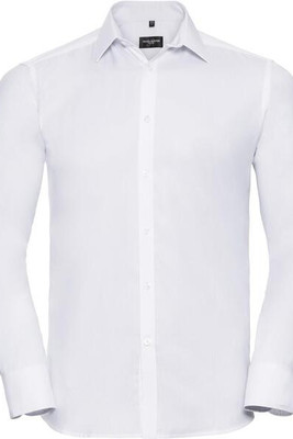 Russell Collection R962M - Elegant Herringbone Tailored Long Sleeve Men's Shirt