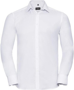Russell Collection R962M - Elegant Herringbone Tailored Long Sleeve Mens Shirt