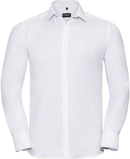 Russell Collection R962M - Elegant Herringbone Tailored Long Sleeve Men's Shirt