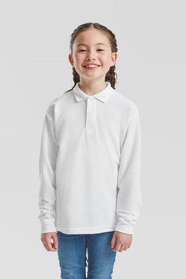 Fruit of the Loom F63201 - Durable Kids Long Sleeve Polycotton Polo Shirt