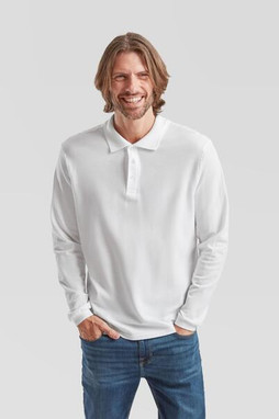 Fruit of the Loom F63310 - Premium Long Sleeve Cotton Polo Shirt for Men