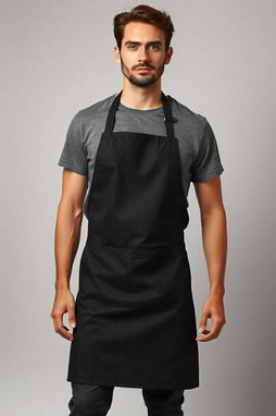 EgotierPro DE9129 - Premium Chef Apron with Double Pocket and Tie-Straps