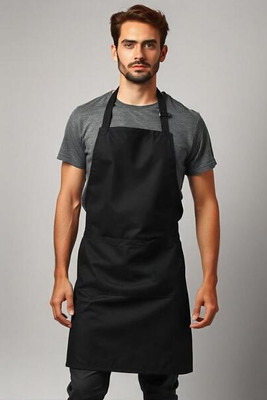 EgotierPro DE9129 - Premium Chef Apron with Double Pocket and Tie-Straps