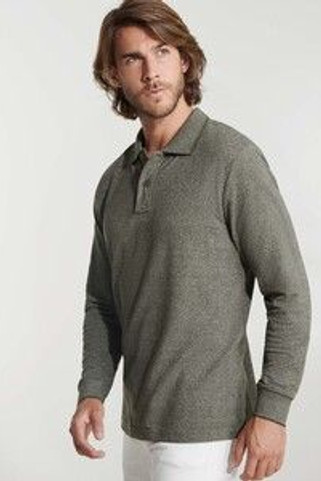 Roly PO0411 - DYLAN Heather long-sleeve polo shirt