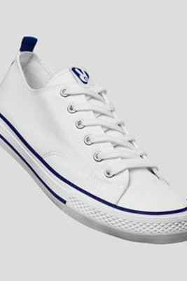 Roly ZS8300 - BILES Classic canvas trainers with white rubber sole and colour stripes