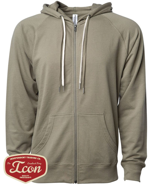Independent Trading Co. SS1000Z - Unisex Lightweight Loopback Terry Zip Hood
