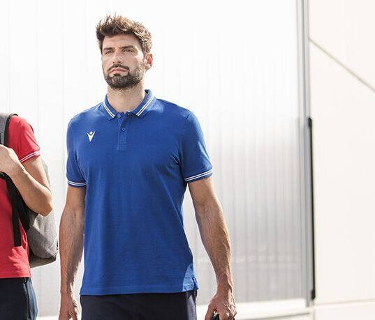 MACRON MA9332 - Slim Fit Polo Shirt with Contrasting Sleeve Bands