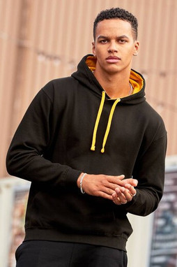 AWDIS JH003 - Urban Contrast Hoodie with Warm Kangaroo Pockets