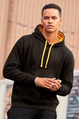 AWDIS JH003 - Urban Contrast Hoodie with Warm Kangaroo Pockets