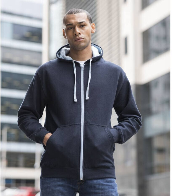 AWDIS JH053 - Contrast zipped hoodie