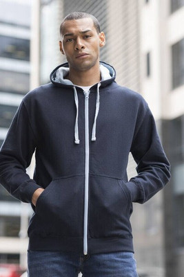 AWDIS JH053 - Contrast zipped hoodie