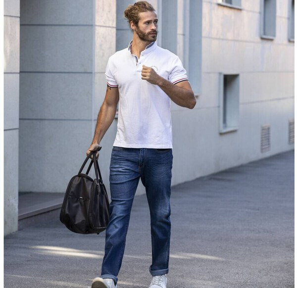 RICA LEWIS RL804 - Jeans for menn i børstet stretchstein