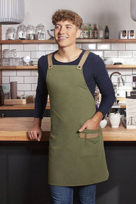 Karlowsky KYLS38 - Urban-Look Bib Apron With Cross Straps And Pocket