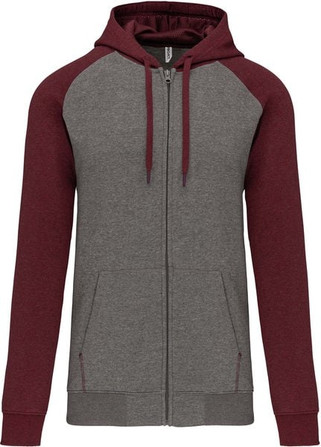 PROACT PA380 - Unisex two-tone zipped hooded fleece jacket