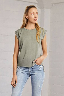 Bella+Canvas BE8804 - Damen T-Shirt mit gerollten Ärmeln