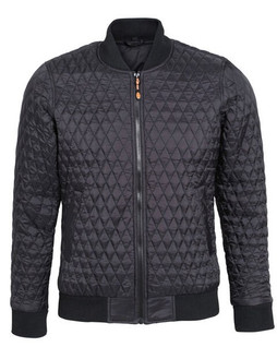 2786 TS026 - Slim Fit Quilted Bomber Jacket with Interchangeable Zips