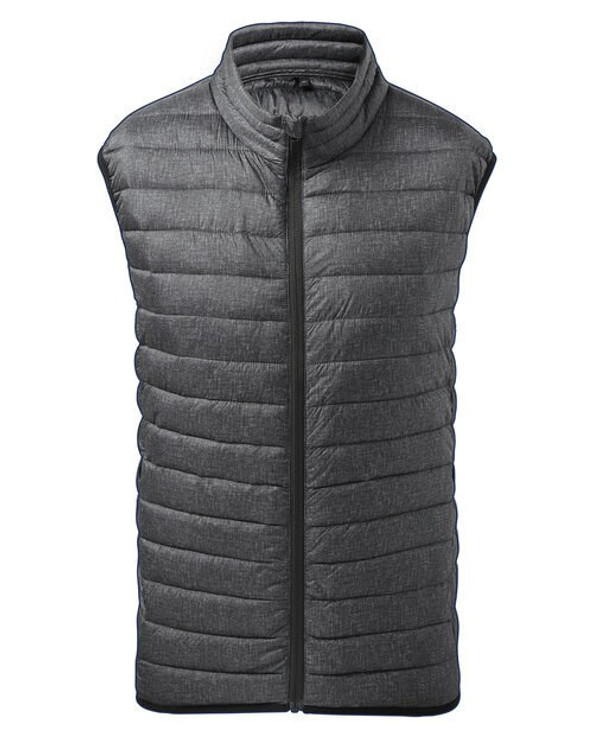 2786 TS038 - Lightweight Melange Quilted Gilet with Zip Pockets
