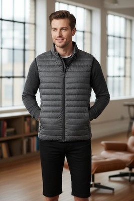 2786 TS038 - Lightweight Melange Quilted Gilet with Zip Pockets