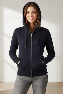 ANTHEM AM004 - Eco-Friendly Womens Full Zip Hoodie with Kangaroo Pockets