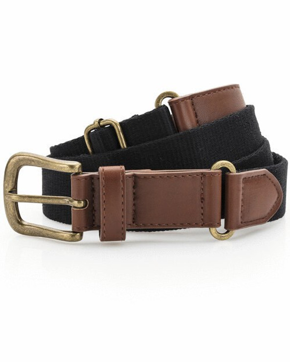 ASQUITH AND FOX AQ902 - Adjustable Faux Leather and Canvas Belt with Buckle