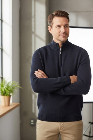 ECOLOGIE EA061 - Eco-Friendly 1/4 Zip Recycled Cotton Sweater