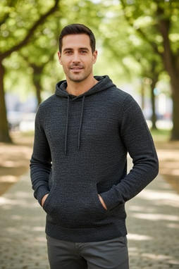 ECOLOGIE EA080 - Eco-Friendly Two Tone Knitted Hooded Sweatshirt