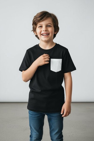 Vanilla VAN405 - Kids Cotton Tee with Polyester Pocket