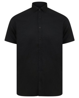 HENBURY H517S - MENS SHORT SLEEVE MODERN OXFORD SHIRT - SLIM FIT