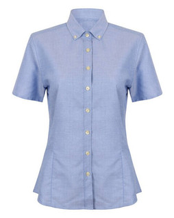 Henbury H518 - Womens Wrinkle Resistant Oxford Shirt with Short Sleeves