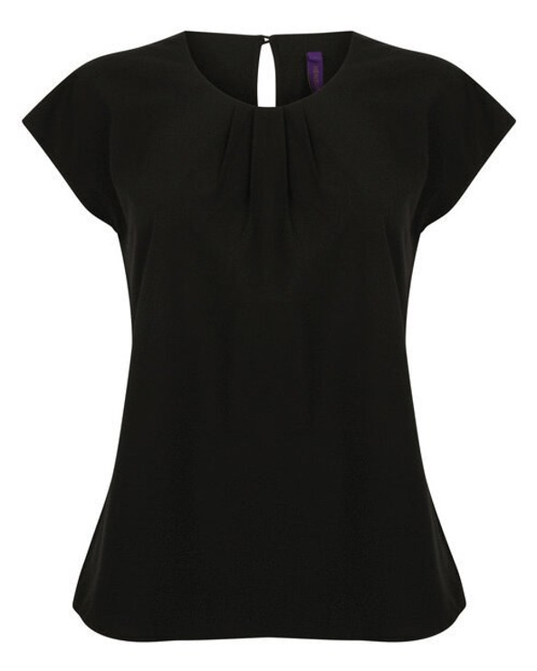 Henbury H597 - Women's Quick-Dry Pleated Short Sleeve Blouse