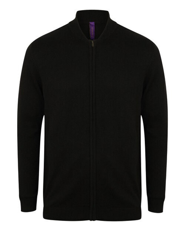 Henbury H718 - Unisex Cotton-Acrylic Zip Front Cardigan