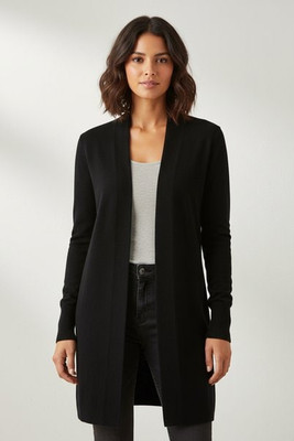 Henbury H719 - Women's Longline Fine Knit Open Cardigan with Ribbed Hems