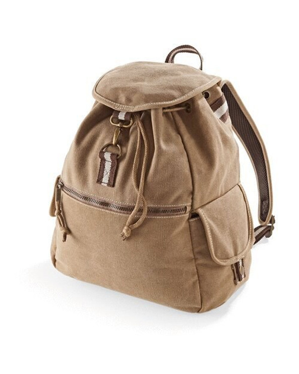 QUADRA BAGS QD612 - Vintage Canvas Backpack with Multiple Pockets