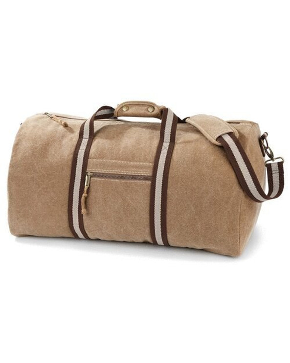 QUADRA BAGS QD613 - Vintage Canvas Holdall with Adjustable Strap