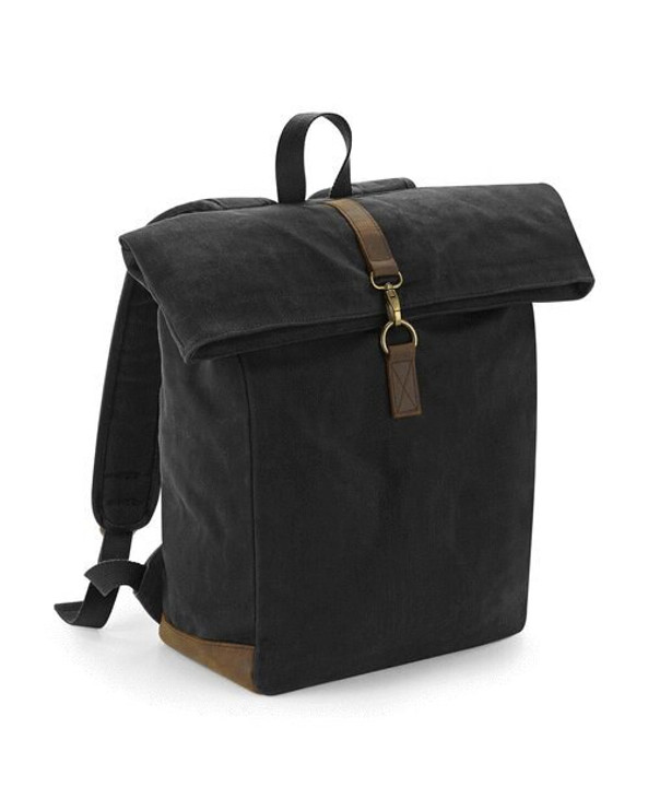 QUADRA BAGS QD655 - Vintage Waxed Canvas Backpack with Leather Accents
