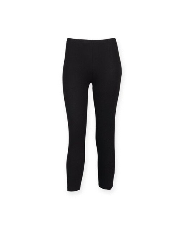 Skinni Fit SK068 - Women's Cropped Cotton-Blend 3/4 Length Leggings