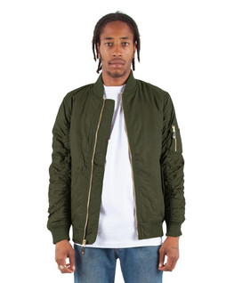 Shaka Wear SHBJ - Water Resistant Nylon Bomber Jacket with Stylish Features