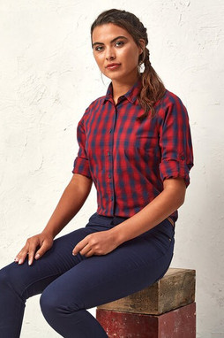 Artisan Collection by Reprime RP350 - Ladies Mulligan Check Long-Sleeve Cotton Shirt