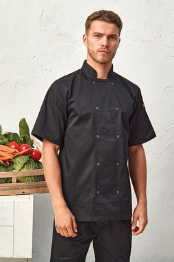 Artisan Collection by Reprime RP664 - Unisex Studded Front Short-Sleeve Chefs Coat