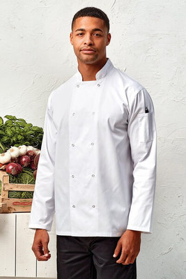 Artisan Collection by Reprime RP665 - Unisex Studded Front Long-Sleeve Chef's Coat