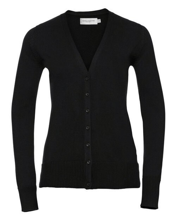 Russell R715F - Elegant Ladies V-Neck CottonBlend Knitted Cardigan