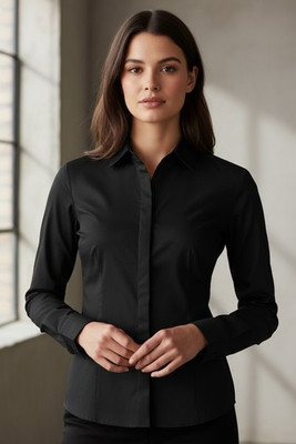 Russell R924F - Women's Fitted Long Sleeve Polycotton Poplin Shirt