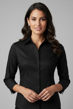 Russell R946F - Womens 3/4 Sleeve Fitted Stretch Cotton Shirt