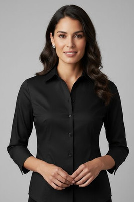 Russell R946F - Women's 3/4 Sleeve Fitted Stretch Cotton Shirt