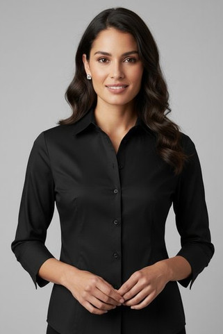 Russell R946F - Womens 3/4 Sleeve Fitted Stretch Cotton Shirt