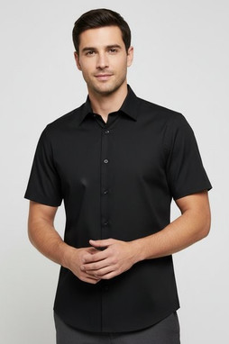 Russell R947M - Mens Fitted Short Sleeve Stretch Cotton Shirt