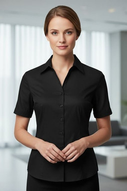 RUSSELL R957F - LADIES SHORT SLEEVE ULTIMATE NON IRON SHIRT